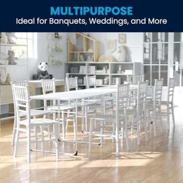 Flash Furniture Hercules Series Children's Resin Event Chairs, Commercial/Residential All Occasion Chairs for Kids, 330 lb. Static Weight Capacity, Set of 10, White