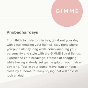 Gimme Beauty - Spiral Bands - Transparent Hair Accessories for All Hair Colors - No Crease Coil Hair Ties - Strong Grip Without Pulling or Snagging - Clear, No Crease Phone Cord Hair Bands (10 Count)