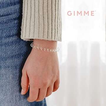 Gimme Beauty - Spiral Bands - Transparent Hair Accessories for All Hair Colors - No Crease Coil Hair Ties - Strong Grip Without Pulling or Snagging - Clear, No Crease Phone Cord Hair Bands (10 Count)