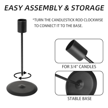 Elegant Matte Black Candle Holders Set for All Occasions