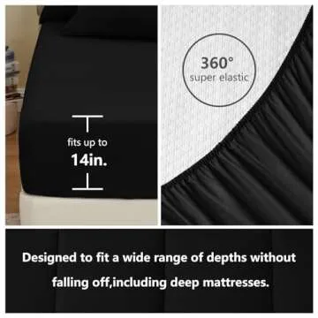 CozyLux Full Size Comforter Sets 7 Pieces Bed in a Bag Full Black Comforter Full Size Bed Set Bedding Sets with All Season Quilted Comforter, Flat Sheet, Fitted Sheet, Pillowcases, Black, Full