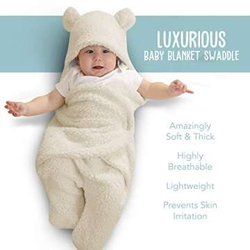 BlueMello Baby Swaddle Blanket | Ultra-Soft Plush Essential for Infants 0-6 Months | Receiving Swadd...