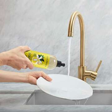 Caldrea Dish Soap, Biodegradable Dishwashing Liquid made with Soap Bark and Aloe Vera, Sea Salt Neroli, 16 oz