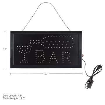 LED Bar Sign - Neon Electric Display Sign with Animation and Energy Efficient LEDs for Homes, Businesses, and Events by Lavish Home