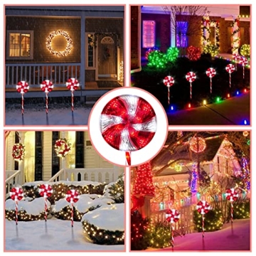Lollipop Solar Christmas Pathway Lights - 3 Pack LED Decor
