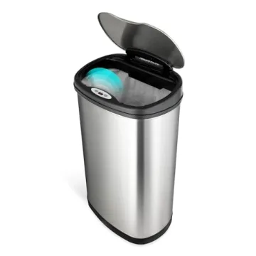 NINESTARS Automatic Touchless Motion Sensor Trash Can 13 Gallon