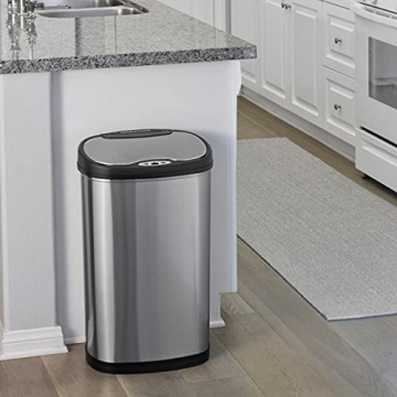 NINESTARS Automatic Touchless Motion Sensor Trash Can 13 Gallon