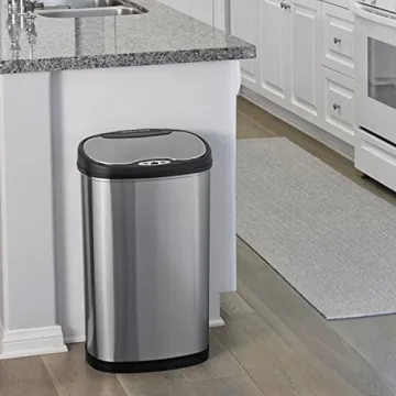 NINESTARS Automatic Touchless Motion Sensor Trash Can 13 Gallon