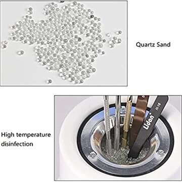 LISHUMEI Glass Beads Balls,500g Glass Balls for High Temperature Nail Box Silica Sand Beads Nail Art Equipment