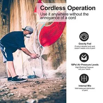 Airbrush-Kit Rechargeable Cordless Airbrush Compressor -Auto Handheld Airbrush Gun, Airbrush Set Portable Wireless Air Brush for Barber, Nail Art, Cake Decor, Makeup, Model Painting