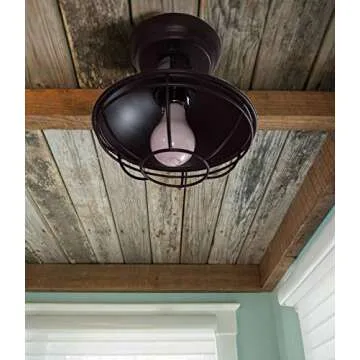 Dazhuan Industrial Vintage Metal Cage Pendant Lighting Semi Flush Mount Ceiling Light Lamp Fixture ORB Hanging Chandelier