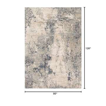 Loloi Teagan Collection 7'-11" x 10'-6" Area Rug in Natural/Denim - Large Area Rug, Soft Neutral Rug...