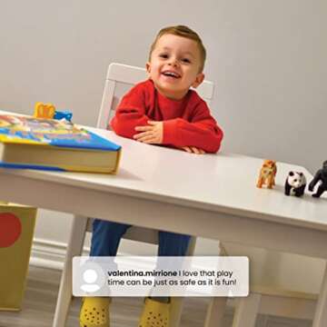 Delta Children Gateway Table and 2 Chairs Set - Greenguard Gold Certified, Bianca White/Grey