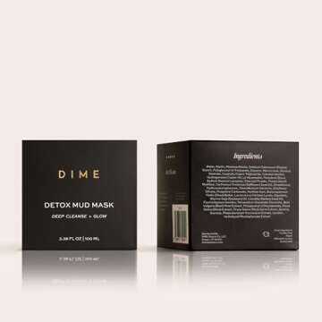 Dime Beauty Detox Mud Mask with Dead Sea Mud, Self Care Facial Mask that Nourishes and Brightens Dull Skin, 3.38 oz / 100 ml