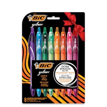 BIC Gelocity Quick Dry Gel Pens - Vibrant 8-Count Assorted Colors