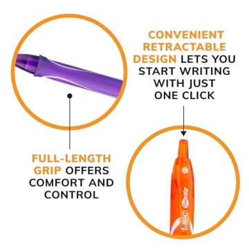 BIC Gelocity Quick Dry Gel Pens 8-Count Assorted Colors