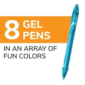BIC Gelocity Quick Dry Gel Pens 8-Count Assorted Colors