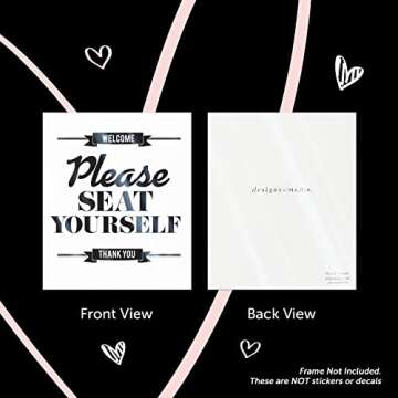 Funny Bathroom Decor Set of 4 Unframed Wall Art