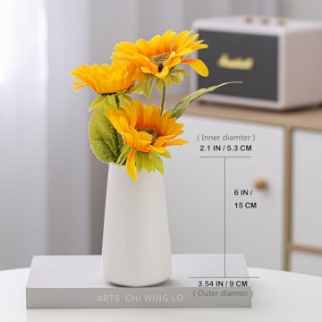 Bright White Ceramic Vase - Elegant 6" Decor Piece