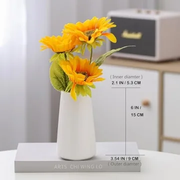 Bright White Ceramic Vase - Elegant 6" Decor Piece