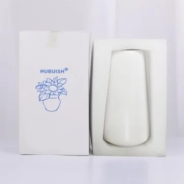 Bright White Ceramic Vase - Elegant 6" Decor Piece