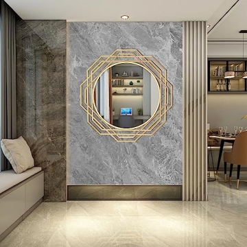 Yamyeud 30'' Gold Bathroom Wall Mirrors for Over Sink Round Decorative Mirror, Modern Accent Mirrors...