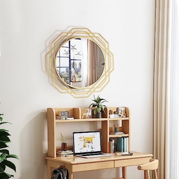 Yamyeud 30'' Gold Decorative Round Wall Mirror