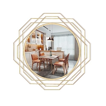 Yamyeud 30'' Gold Decorative Round Wall Mirror