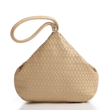 BABEYOND Clutch Purses for Women - Woven Purse Evening Bags Faux Leather Wristlet Handbag for Daily ...