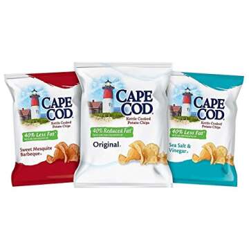 Cape Cod Potato Chips, Reduced Fat Kettle Cooked, Seaside Sampler (24 Count) Variety Pack