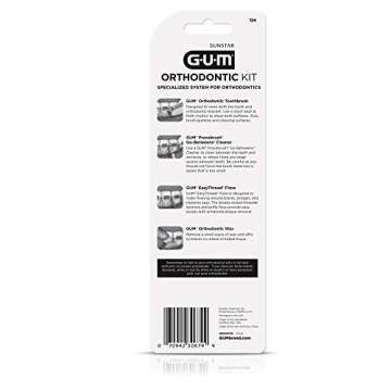 GUM Orthodontic Kit – Orthodontic Toothbrush, 3 Proxabrush Sizes and Shred-Resistant EasyThread Fl...