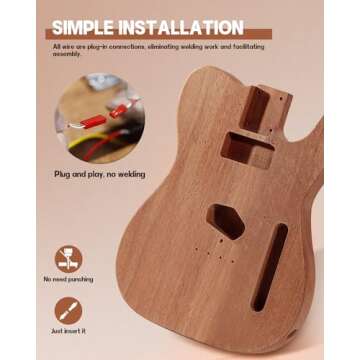Leo Jaymz DIY TL Style Electric Guitar Kit - Mahogany Body