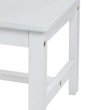 Amazon Basics Kids Solid Wood Table and 2 Chair, 3 Piece Set, White