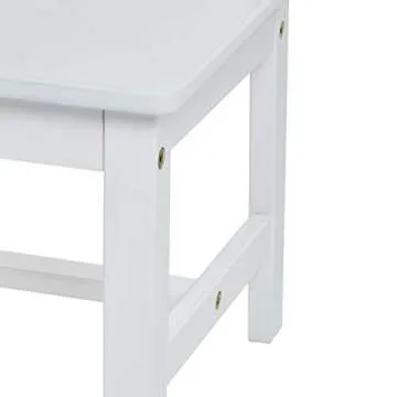 Amazon Basics Kids Solid Wood Table and 2 Chair, 3 Piece Set, White