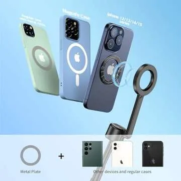 Vimitty for MagSafe Tripod for iPhone 64 Selfie Stick Tripod Phone with Metal Ring and Remote, Phone Tripod for Video Recording, Cell Phone Tripod Mount Stand for Cellphone