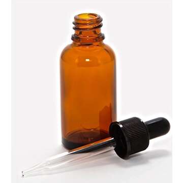 12, Amber, 1 oz Glass Bottles, with Glass Eye Droppers