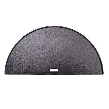 Kamado Joe Half-Moon Reversible Cast Iron Griddle for Big Joe 24-inch Grill and Smokers - Smooth & R...