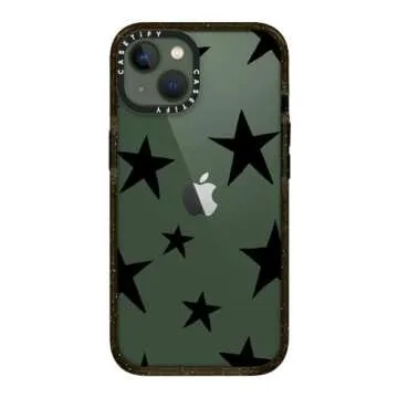 CASETiFY Impact iPhone 13 Case [6.6ft Drop Protection] - Stars Black - Clear Black