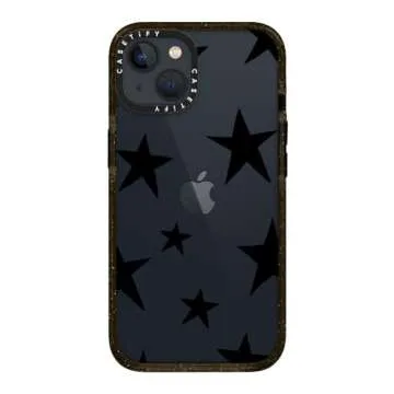 CASETiFY Impact iPhone 13 Case [6.6ft Drop Protection] - Stars Black - Clear Black