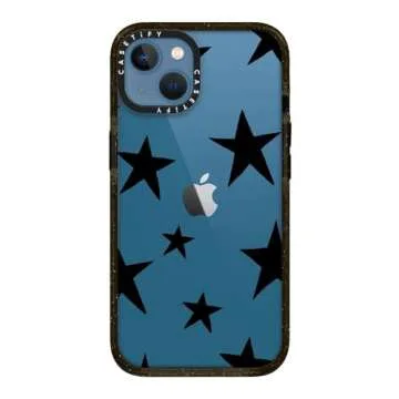 CASETiFY Impact iPhone 13 Case [6.6ft Drop Protection] - Stars Black - Clear Black