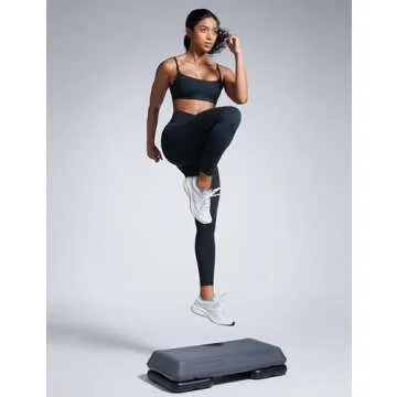 CRZ YOGA Butterbreeze Scoop Neck Sports Bras for Women - Spaghetti Straps Wireless Workout Padded Gym Cami Top True Navy Small