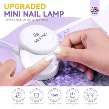 Saviland Mini Nail Lamp, Quick-Dry Gel Nail Lamp 16W, Portable UV Light for Easy and Fast Nail Exten...