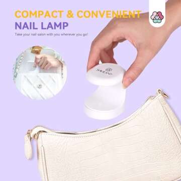 Saviland Mini Nail Lamp 16W for Quick-Dry Nail Art