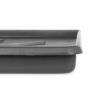 Camco 20784 Low Profile Washing Machine Drain Pan with PVC Fitting, 30 ½-Inch x 34 ½-Inch, Graphite - Protects Your Floors from Washing Machine Leaks - Easy to Use