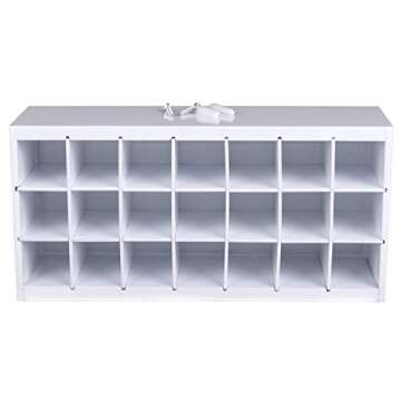 ArtBin 6828AG Paint Storage Tray, Art & Craft Supply Storage, Super Satchel System Accessory, Wall Mountable 21 Compartment Paint Organizer, White