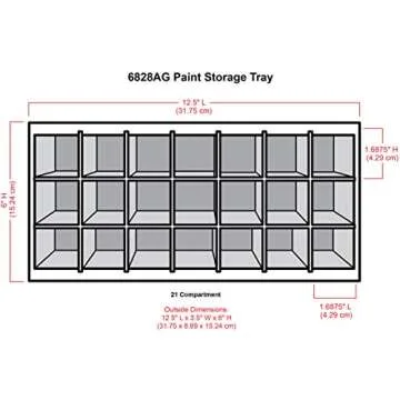 ArtBin 6828AG Paint Storage Tray, Art & Craft Supply Storage, Super Satchel System Accessory, Wall Mountable 21 Compartment Paint Organizer, White