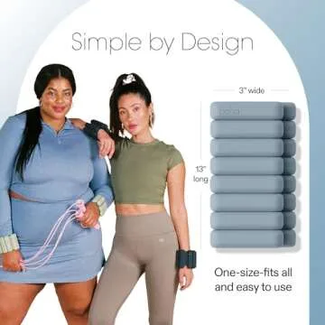 Bala Bangles Wrist & Ankle Weights for Women & Men (Sea) - 2 Pound Adjustable Silicone Weighted Bracelet Set for Gym, Yoga, Pilates, Cardio & Strength Training - Wearable Arm & Leg Workout Weights