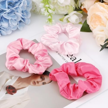 Satin Scrunchies Set of 12 - Vibrant Hair Accessories for All