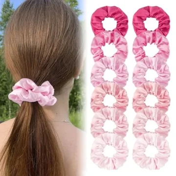 Satin Scrunchies Set of 12 - Vibrant Hair Accessories for All