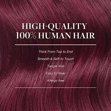 GOO GOO Clip in Hair Extensions Real Human Hair, Remy Human Hair Extensions Clip ins for Women, Natural Human Hair, 18inch 120g 7Pcs, 530 Burgundy
